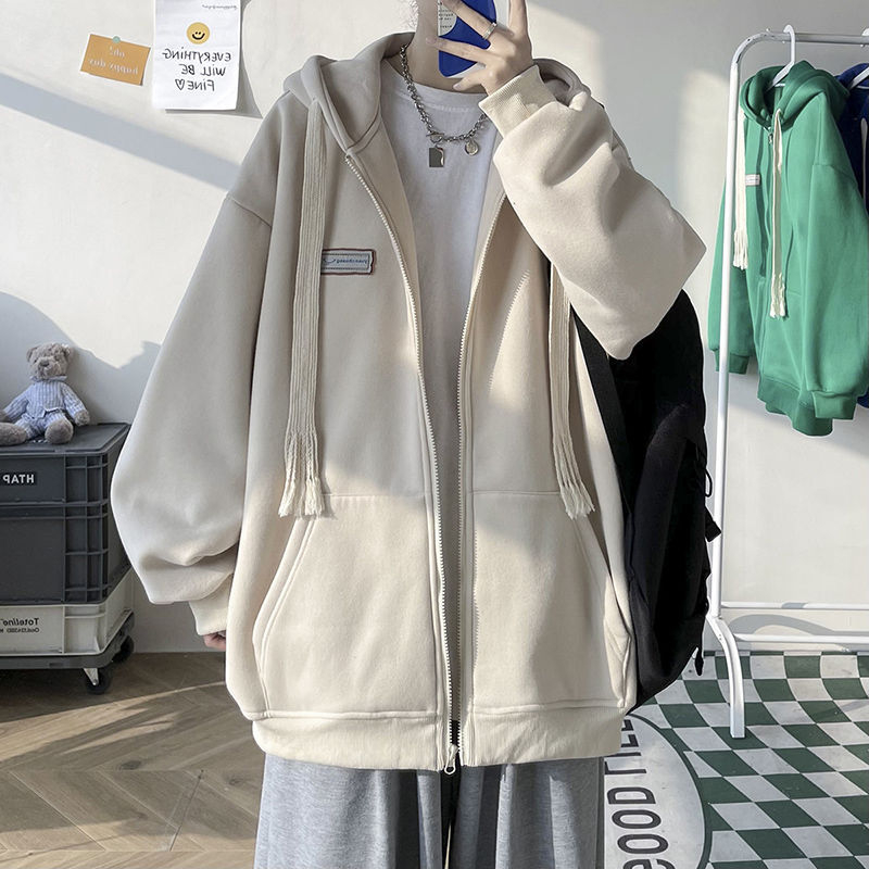 Női kapucnis fleece-béléses, ujjatlan kardigán-stílusú pulóver, laza szabás, tavasz 2025