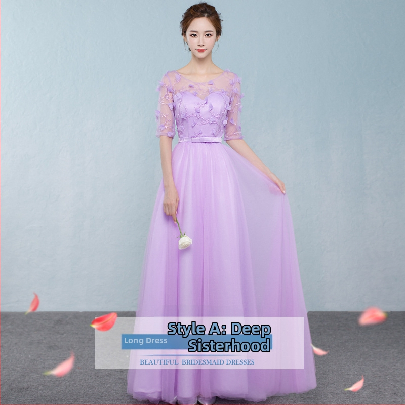 Pamergos suknelė - aukštas liemuo, pusiau rankovė, ilga tutu sijona, tinklinis audinys su medvilnės-linų mišiniu