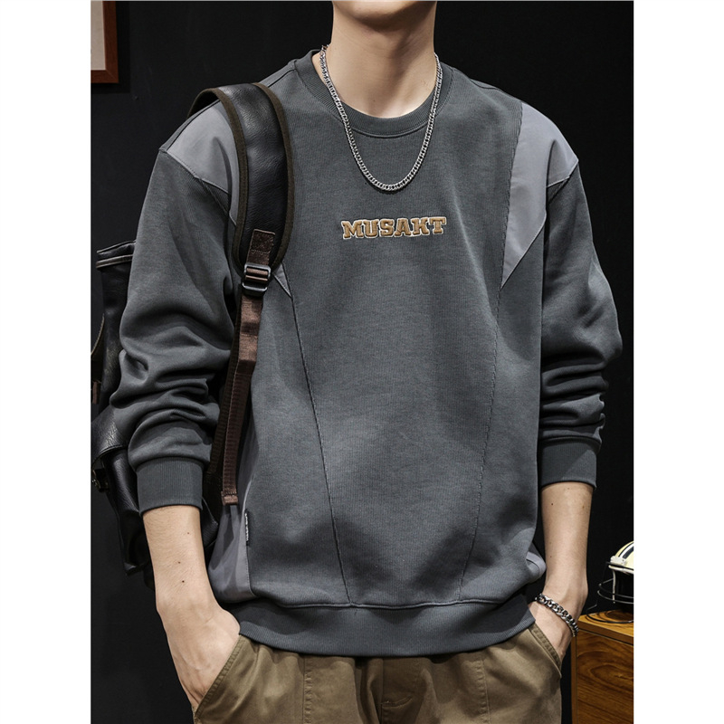 Muški hoodie s patchwork bojama i blokovima, kapuljača, dugi rukavi, plus veličina, proljetno-jesenski stil