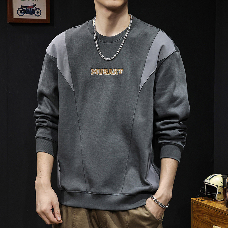 Muški hoodie s patchwork bojama i blokovima, kapuljača, dugi rukavi, plus veličina, proljetno-jesenski stil