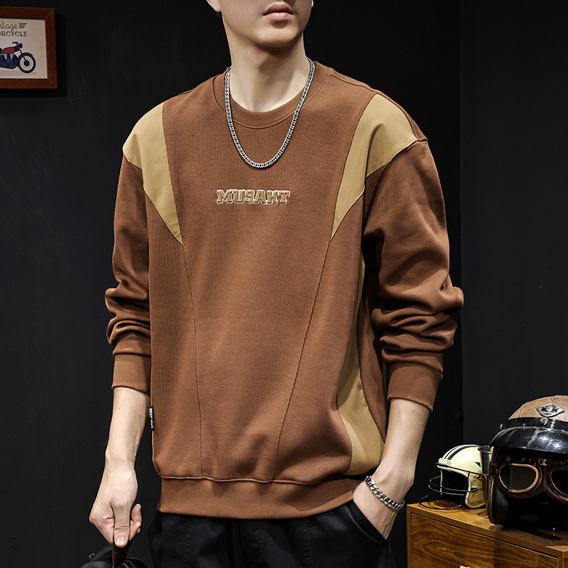 Muški hoodie s patchwork bojama i blokovima, kapuljača, dugi rukavi, plus veličina, proljetno-jesenski stil