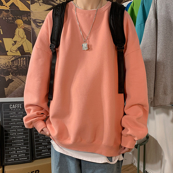 Muški hooded sweatshirt s kružnim izrezom, slobodan kroj, poliester, zimsko nošenje, dugi rukav