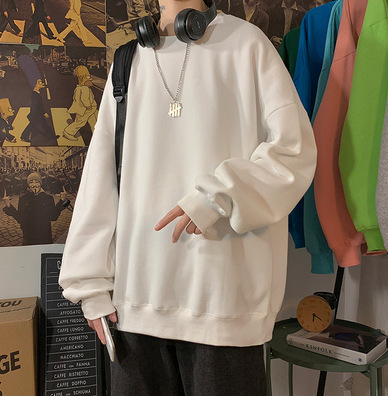 Muški hooded sweatshirt s kružnim izrezom, slobodan kroj, poliester, zimsko nošenje, dugi rukav