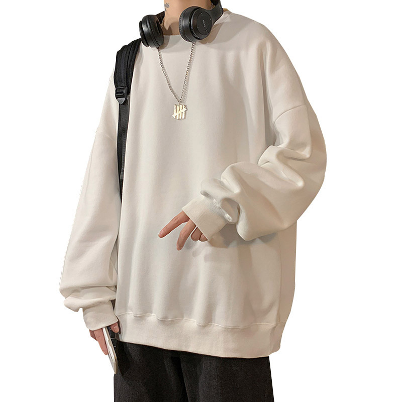 Muški hooded sweatshirt s kružnim izrezom, slobodan kroj, poliester, zimsko nošenje, dugi rukav