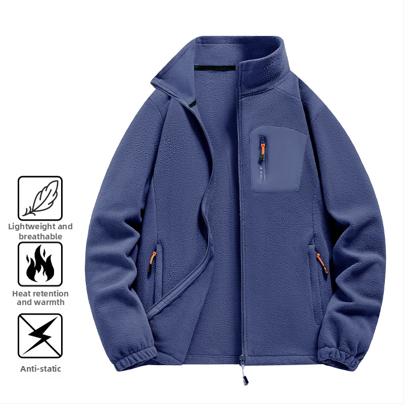 Flīsa jaka, universāla, kardigāna stila, flīsa audums ar polāro odai, bez kapuces