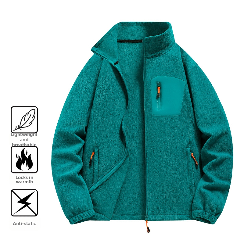 Flīsa jaka, universāla, kardigāna stila, flīsa audums ar polāro odai, bez kapuces