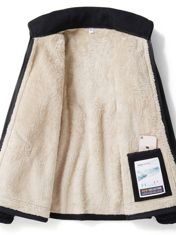 Унисекс поларено яке стил кардиган, стойкова яка, полиестерна материя и подплата, дишащо, за пролет, есен и зима