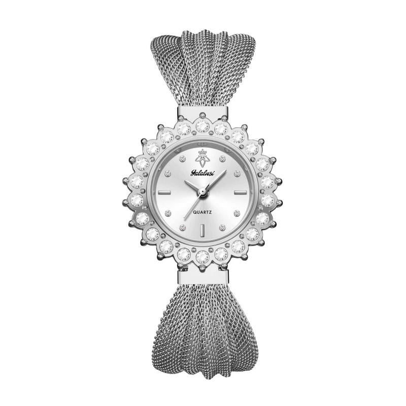 Női karóra napvirág mintával, mechanikus mozgás Chenlong 68; kijelző: kezek + számjegyek; ásványi edzett üveg; csavaros korona