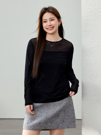 Adīts džemperis ar režģa tekstūru un puse augstu kaklu, garas piedurknes, vidēja biezuma, sievietēm, ziemas 2024