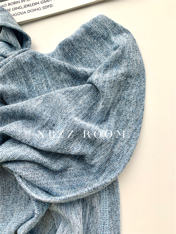 Плетен топ с качулка, корейски стил, свободен крой, дълги ръкави, есен 2024