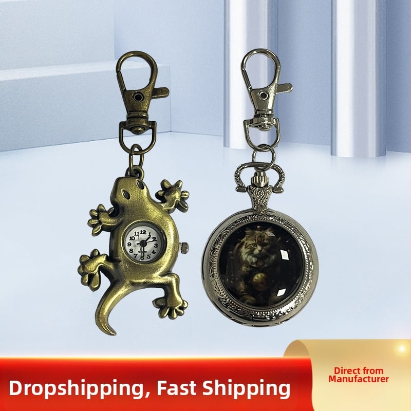 Kišeninis laikrodis – pakabukas: kvarcinis mechanizmas, Huachen, titano lydinio korpusas, apvalus cifernik, rodyklės ir skaitmenys