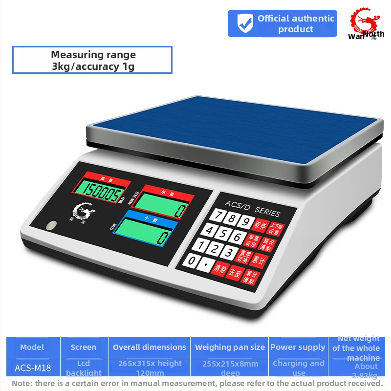 Precizna elektronička vaga za brojanje Wanlong ACS-M18, elektroničko mjerenje, napajanje baterijom, višefunkcionalna upotreba