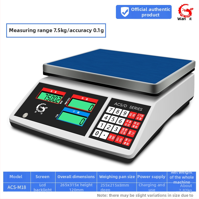 Precizna elektronička vaga za brojanje Wanlong ACS-M18, elektroničko mjerenje, napajanje baterijom, višefunkcionalna upotreba