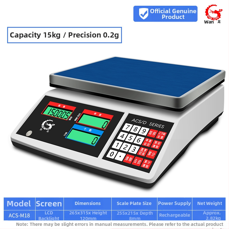Precizna elektronička vaga za brojanje Wanlong ACS-M18, elektroničko mjerenje, napajanje baterijom, višefunkcionalna upotreba