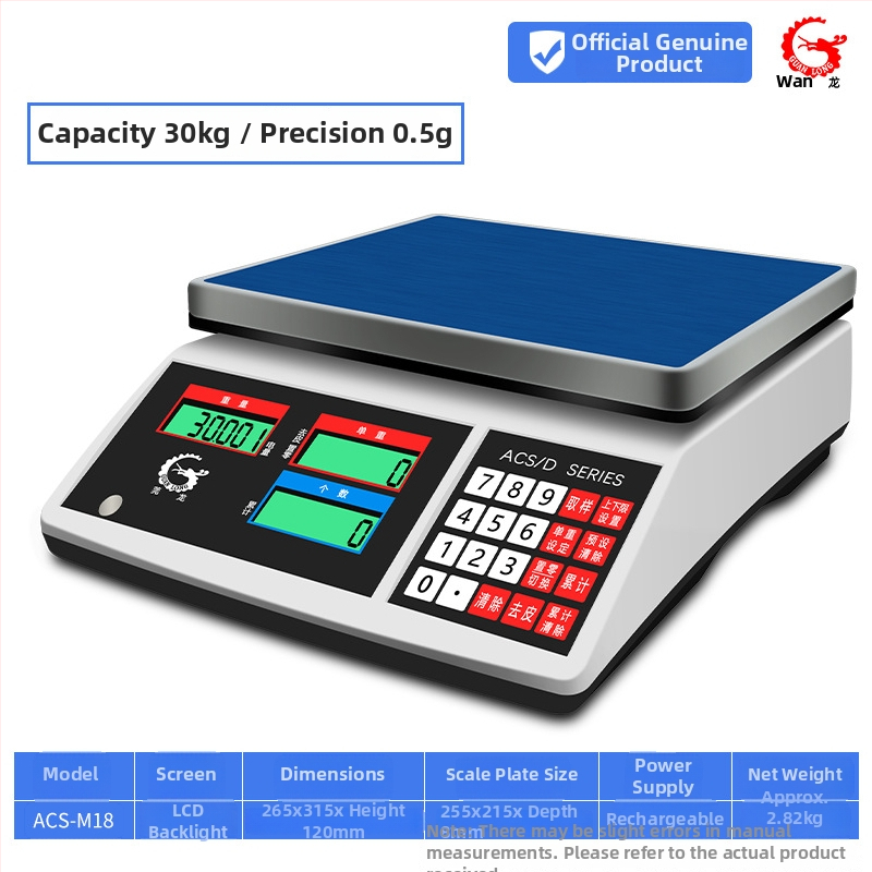 Precizna elektronička vaga za brojanje Wanlong ACS-M18, elektroničko mjerenje, napajanje baterijom, višefunkcionalna upotreba