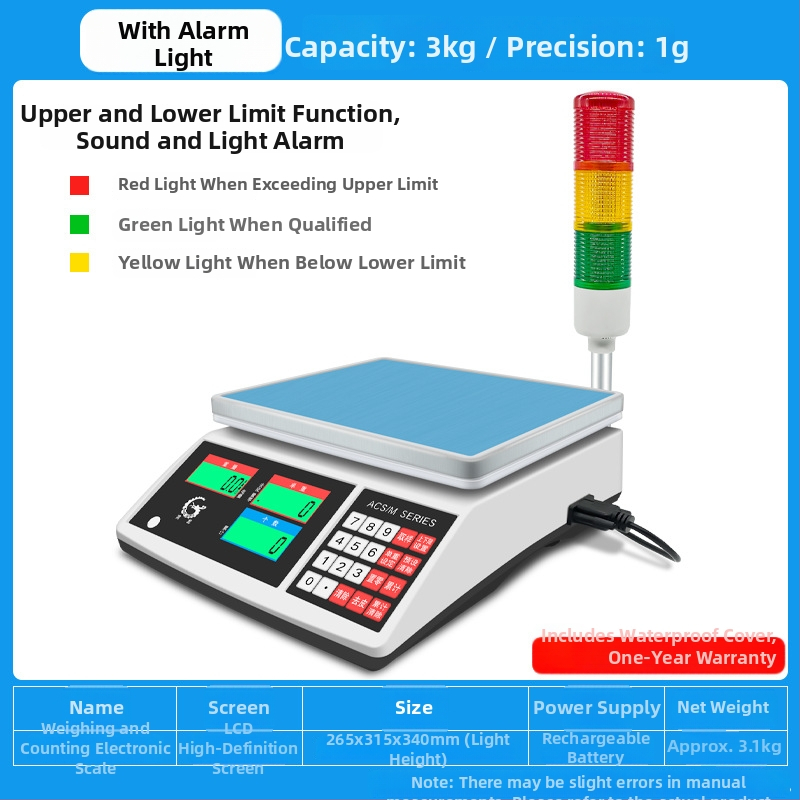 Precizna elektronička vaga za brojanje Wanlong ACS-M18, elektroničko mjerenje, napajanje baterijom, višefunkcionalna upotreba