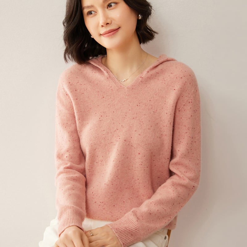 Sieviešu vilnas kapucējs džemperis, Mercerized vilna 95%+, garas piedurknes, regulāra piegrieziena