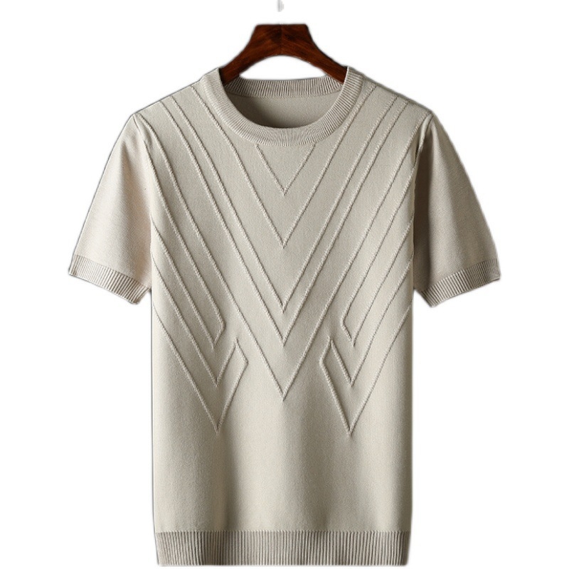 Adīts džemperis - slaids siluets, apaļš kakls, bieza džakarda adījums, Modal audums