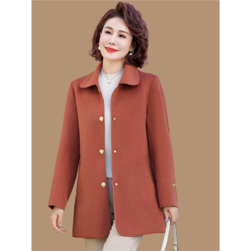 Sieviešu poliestera mētelis, rudens 2025, pilsētas darba stils, vienkrāsains, >95% poliestera saturs, augstas temperatūras apstrāde