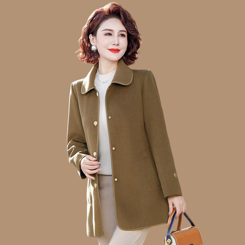 Sieviešu poliestera mētelis, rudens 2025, pilsētas darba stils, vienkrāsains, >95% poliestera saturs, augstas temperatūras apstrāde