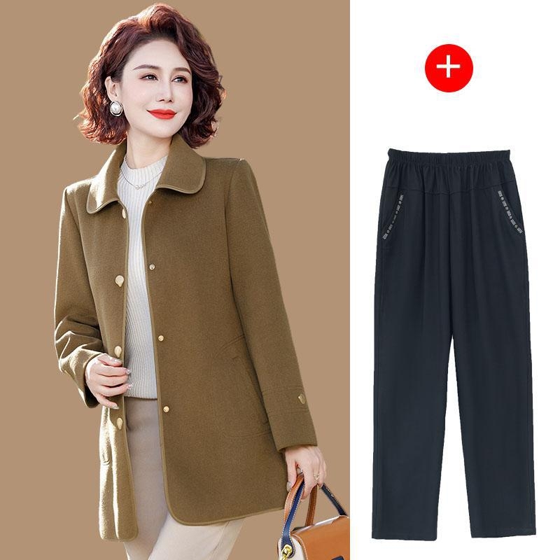 Sieviešu poliestera mētelis, rudens 2025, pilsētas darba stils, vienkrāsains, >95% poliestera saturs, augstas temperatūras apstrāde