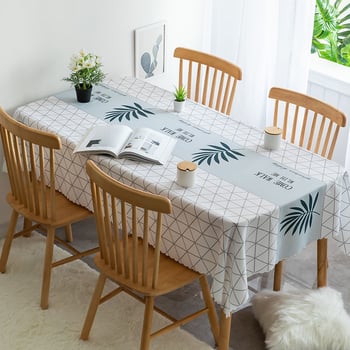 Față de masă în stil scandinav, față de masă din pânză, impermeabilă, rezistentă la ulei, rezistentă la căldură, lavabilă, covoraș dreptunghiular pentru măsuțe de cafea și uz casnic.