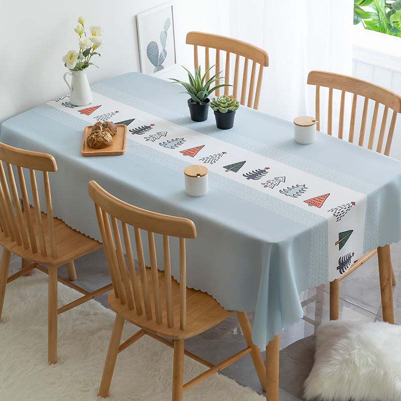 Față de masă în stil scandinav, față de masă din pânză, impermeabilă, rezistentă la ulei, rezistentă la căldură, lavabilă, covoraș dreptunghiular pentru măsuțe de cafea și uz casnic.