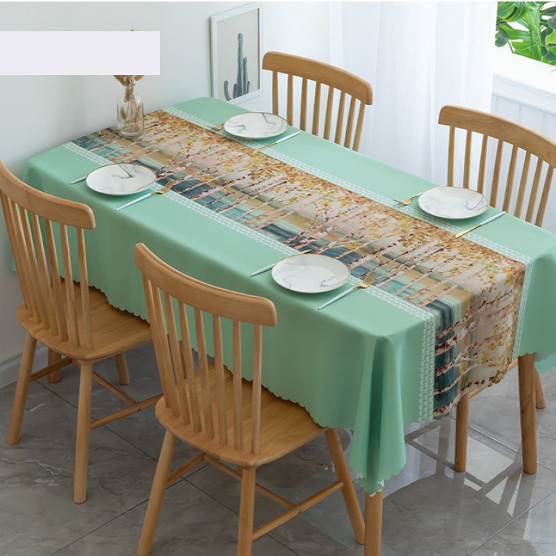 Față de masă în stil scandinav, față de masă din pânză, impermeabilă, rezistentă la ulei, rezistentă la căldură, lavabilă, covoraș dreptunghiular pentru măsuțe de cafea și uz casnic.