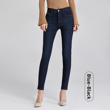 Γυναικείοι τζίν με υψηλή μέση, τετρακατευθυνόμενη ελαστικότητα, βαμβακερός ντένιμ, στενή εφαρμογή τύπου μολυβιού