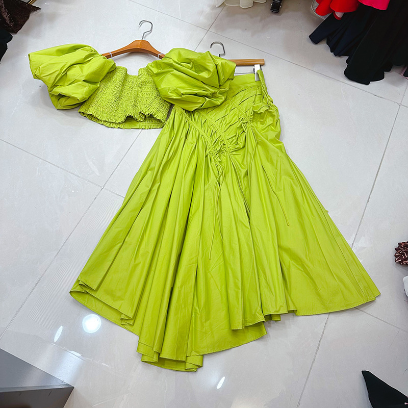 Thirteen Lines australsko-francuski stil, elegantna plisirana haljina s puff rukavima, svečani komplet haljine A1-1185