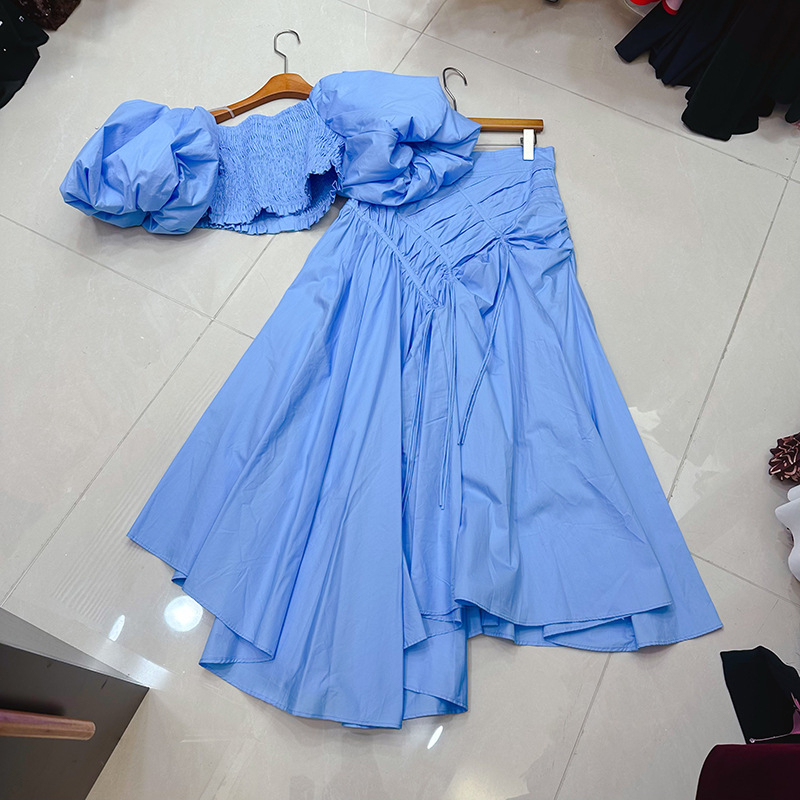 Thirteen Lines australsko-francuski stil, elegantna plisirana haljina s puff rukavima, svečani komplet haljine A1-1185