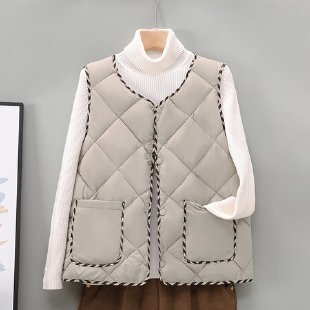 Ženski lagani vest s punom-pamukom, kratki kroj, okrugli izrez, chenille materijal, poliester <30%, zima 2025