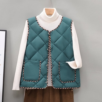 Ženski lagani vest s punom-pamukom, kratki kroj, okrugli izrez, chenille materijal, poliester <30%, zima 2025