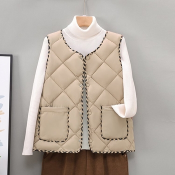 Ženski lagani vest s punom-pamukom, kratki kroj, okrugli izrez, chenille materijal, poliester <30%, zima 2025