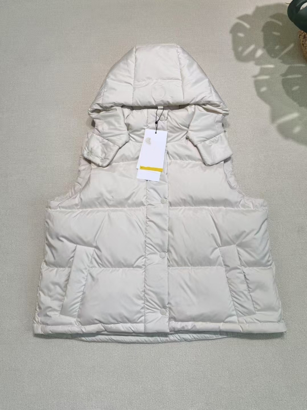Wunder Puff Lu's ženska kapuljačasta puffer vesta s četiri odjeljka, bijeli patka perje