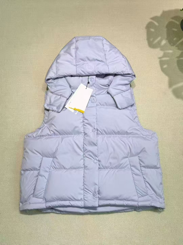 Wunder Puff Lu's ženska kapuljačasta puffer vesta s četiri odjeljka, bijeli patka perje