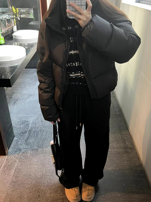 Női hosszú sportnadrág fleece-béléssel, pamut-spandex keverék, laza szabás, állítható derék, cocoon-formájú, téli 2024, japán-koreai lazább stílus