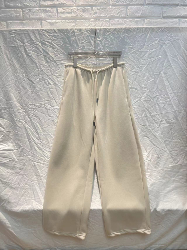 Női hosszú sportnadrág fleece-béléssel, pamut-spandex keverék, laza szabás, állítható derék, cocoon-formájú, téli 2024, japán-koreai lazább stílus