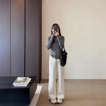 Ženske hlače od modalnog materijala, široke nogavice, elastični pojas, tanki materijal, ljeto 2025