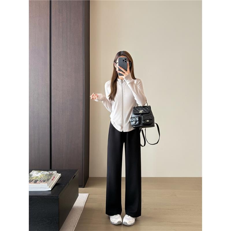 Ženske hlače od modalnog materijala, široke nogavice, elastični pojas, tanki materijal, ljeto 2025