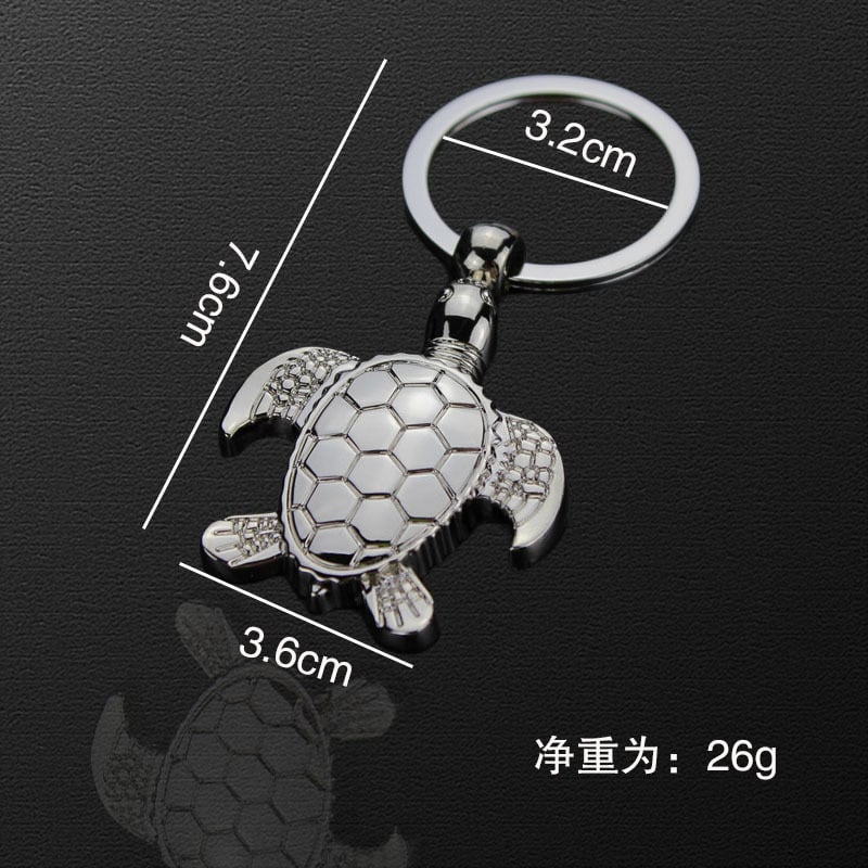 Loominguline võtmehoidja koomiksikilpkonna ja graveeringuga kaisukaruga, peen kingitus koerale