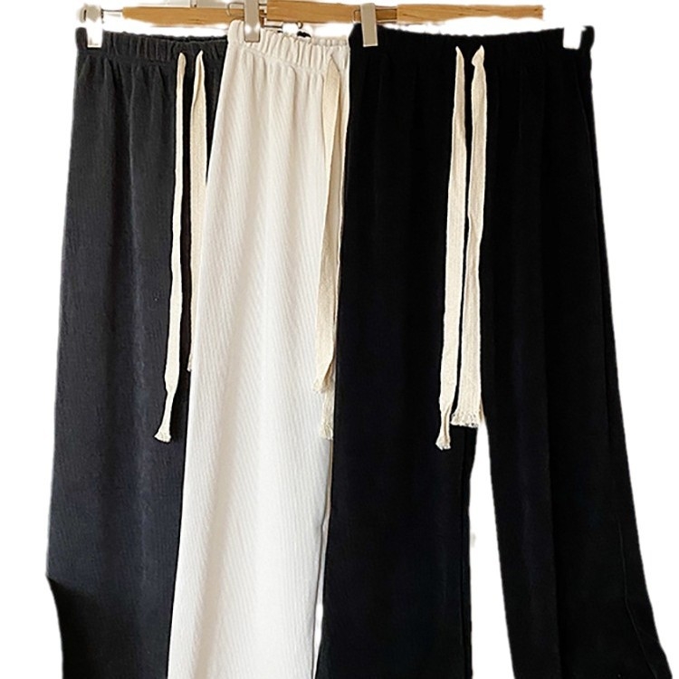 Pantaloni femei drepti, poliester cu spandex, stil de bază, toamnă 2024