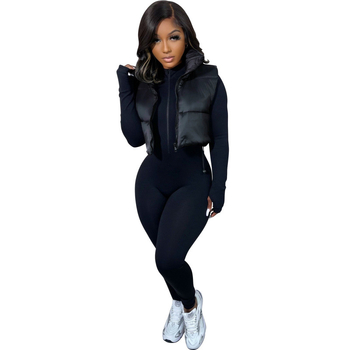 Kokvilnas vesti ar poliestera aizpildījumu, neilona ārējais audums, augsts apkaklis, rāvējslēdzējs