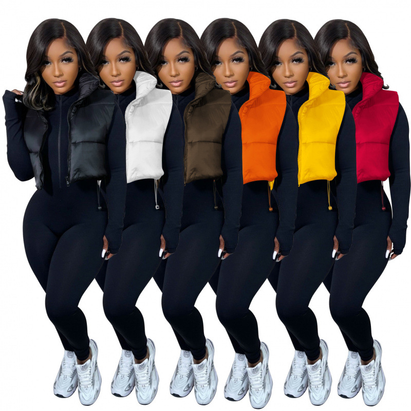 Kokvilnas vesti ar poliestera aizpildījumu, neilona ārējais audums, augsts apkaklis, rāvējslēdzējs