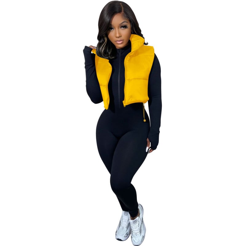 Kokvilnas vesti ar poliestera aizpildījumu, neilona ārējais audums, augsts apkaklis, rāvējslēdzējs