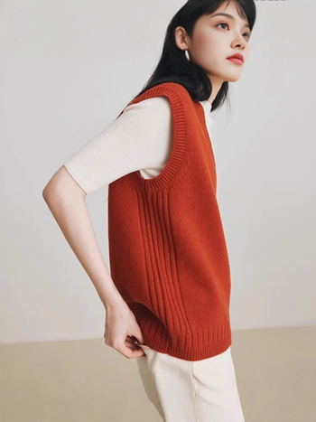 Sievietēm vilnas adīta veste, V kakls, 3D raksts, brīva piegriezuma, elegants pilsētas stils