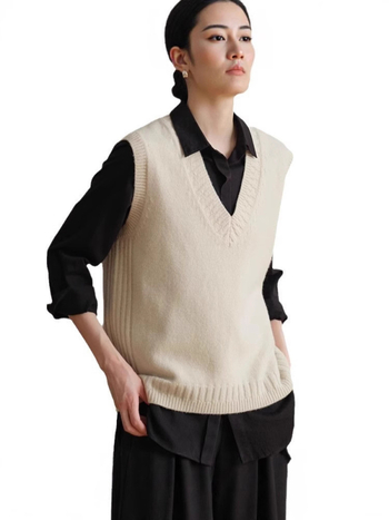 Sievietēm vilnas adīta veste, V kakls, 3D raksts, brīva piegriezuma, elegants pilsētas stils