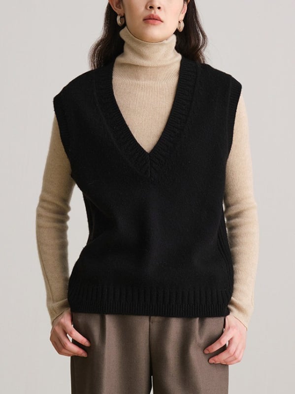 Sievietēm vilnas adīta veste, V kakls, 3D raksts, brīva piegriezuma, elegants pilsētas stils