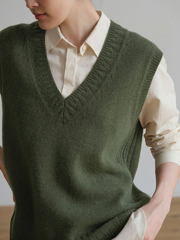 Sievietēm vilnas adīta veste, V kakls, 3D raksts, brīva piegriezuma, elegants pilsētas stils