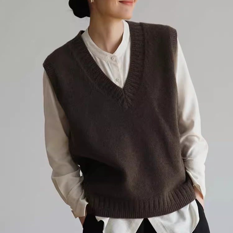 Sievietēm vilnas adīta veste, V kakls, 3D raksts, brīva piegriezuma, elegants pilsētas stils